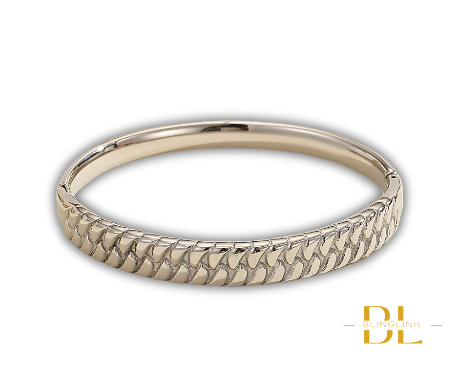 Classic Cuban Link Gold Bangle