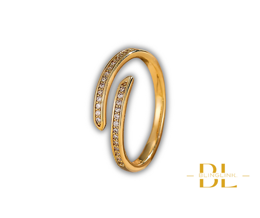 SparkleWrap Adjustable Gold Ring