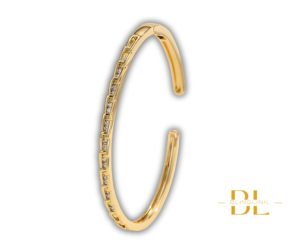 Minimalist Crystal Open Cuff Bangle