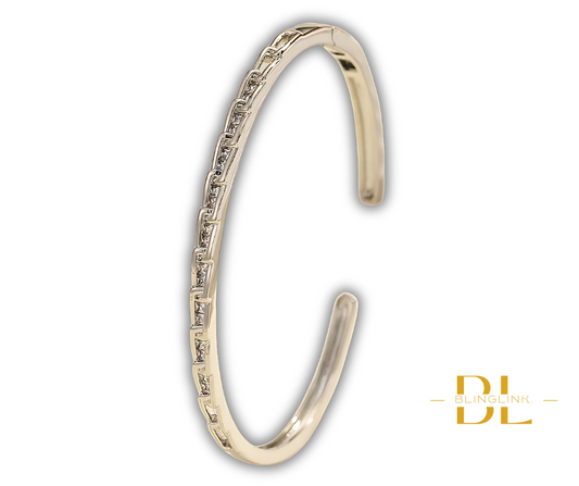 Minimalist Crystal Open Cuff Bangle